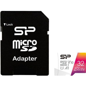 SILICON POWER ELITE COLORFUL 32GB MICRO SDHC U1 V10 A1+ SD ADAPTER SP032GBSTHBV1V20SP