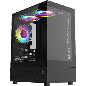 ARMAGGEDDON MICRO-ATX GAMING CASE WITH 3X CHROMA AQUARON DUPLEX 2 CHROMA BLACK AQUARON-D2CHR-B