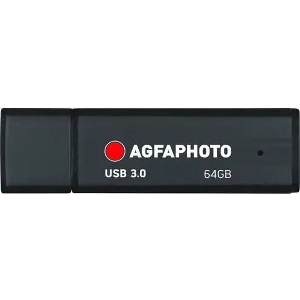 AGFAPHOTO 64GB USB 3.0 FLASH DRIVE BLACK