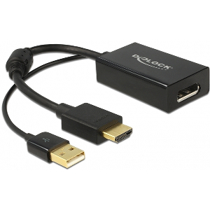 DELOCK 62667 ADAPTER HDMI-A MALE > DISPLAYPORT 1.2 FEMALE BLACK