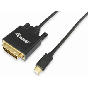 EQUIP 133468 USB TYPE-C TO DVI-D CABLE MALE / MALE STRAIGHT 1.8M BLACK