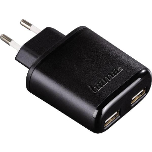 HAMA 123539 AUTO-DETECT USB DUAL CHARGER FOR TABLETS 5V/3.4A BLACK