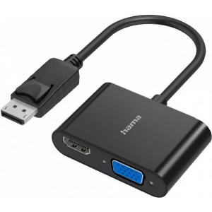 HAMA 200334 VIDEO ADAPTER, 2 IN 1, DISPLAYPORT PLUG - VGA HDMI SOCKET, ULTRA-HD 4K