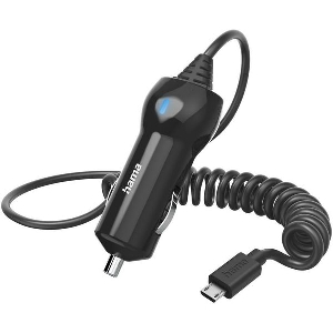 HAMA 201608 CAR CHARGER MICRO USB CABLE 6W 1M BLACK