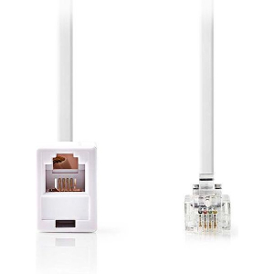 NEDIS TCGL90205WT50 TELECOM EXTENSION CABLE RJ11 MALE - RJ11 FEMALE 5.00M WHITE
