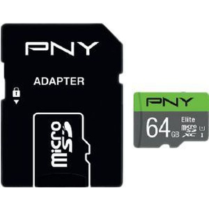 PNY ELITE MICRO SDXC 64GB U1 WITH ADAPTER P-SDUX64U185GW-GE