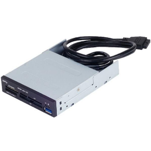 SILVERSTONE FP37 PREMIUM 3.5'' FRONT BAY CARD READER WITH SDXC/USB3.0 BLACK/SILVER