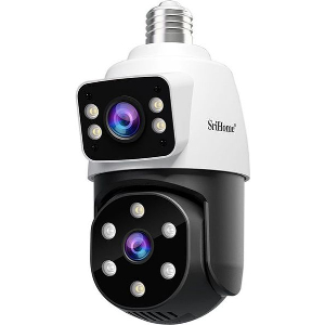 SRIHOME DUAL LENS LIGHT BULB CLOUD WIFI SECURITY CAMERA 2MP WHITE SH068