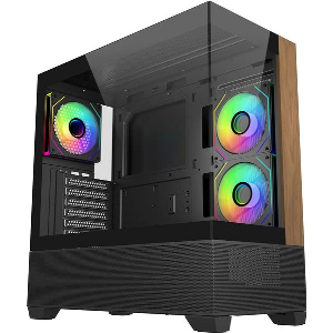 CASE COOLER MASTER ELITE 690 TEMPERED GLASS ATX WHITE 3X120MM ARGB FANS WOOD WHITE