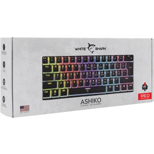 WHITE SHARK MECHANICAL KEYBOARD BLACK RED SWITCH ASHIKO-2-B-US-RED.SW