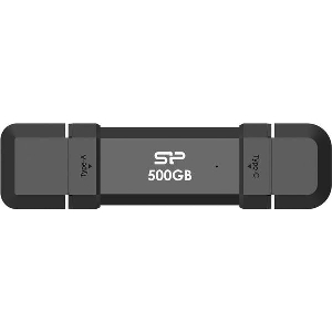 SILICON POWER DS72 500GB NVME PORTABLE SSD USB 3.2 GEN 2 TYPE-A & TYPE-C BLACK SP500GBUC3S72VPK