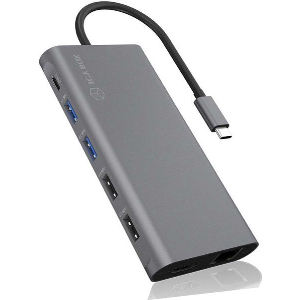 ICY BOX 12 IN 1 TYPE-C DOCK (HUB + HDMI + DP + CARD READER + LAN) PD100W IB-DK4050-CPD