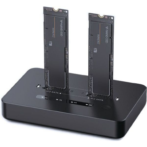GEMBIRD DUAL DRIVE USB TYPE-C M2 SATA & NVME SSD DOCKING STATION BLACK DD2-U3M2
