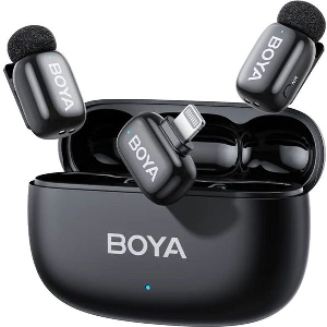 BOYA MINI 2 IPHONE LIGHTNING - 2,4GHZ 2MIC WIRELESS AI-ANC MIC W. CHARGING BOX MONO/STEREO/SAFETY