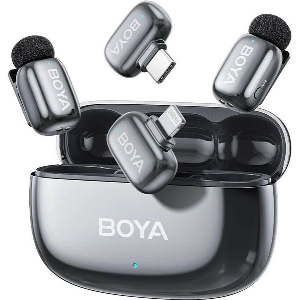 BOYA MINI 2 LIGHTNING & TYPE-C -SPACE GREY, 2,4GHZ 2MIC WIRELESS AI-ANC MIC W. CHARGING BOX