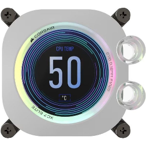 CORSAIR HYDROX CPU WATER BLOCK XC7 ELITE LCD (1700/1851/AM4/AM5, WHITE)