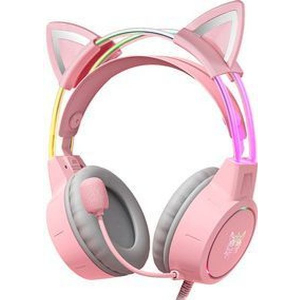 ONIKUMA GAMING HEADSET X15PRO ΜΕ ΑΥΤΙΑ ΓΑΤΑΣ (ΡΟΖ)