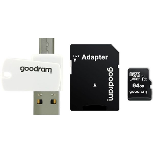 GOODRAM M1A4 AIO 32GB MICRO SDHC CLASS 10 + CARD READER USB 2.0 + MICRO USB TYPE-B M1A4-0320R1