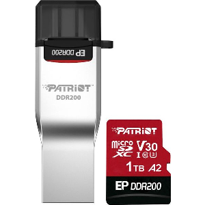 PATRIOT EP DDR200 1TB MICRO SDXC U3 V30 A2 WITH USB TYPE-A AND TYPE-C READER PEF1TEP33MCX