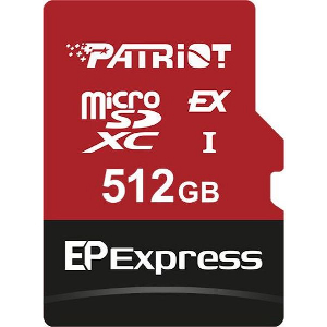 PATRIOT EP SERIES 512GB MICRO SDXC EXPRESS 800 MB/S U3 UHS-I V30 PEF512GEPEXMCX