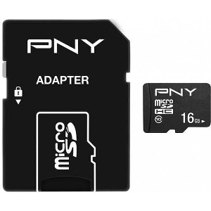 PNY PERFORMANCE PLUS 16GB MICROSD HC MEMORY CARD C10 + ADAPTER P-SDU16G10PPL-GE