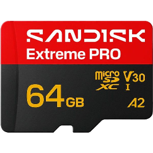 SANDISK EXTREME PRO 64G MICRO SDXC UHS-I CARD U3 V30 A2 SDSQXCU-064G-GS6MA