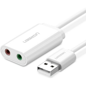 UGREEN US205 EXTERNAL SOUND CARD 2X JACK 3.5MM WHITE