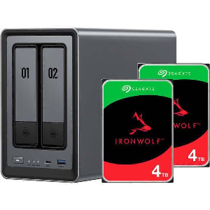 UGREEN DXP2800 + 2 X 4TB HDD SEAGATE IRONWOLF BUNDLE NAS