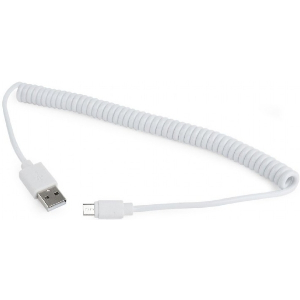 CABLEXPERT CC-MUSB2C-AMBM-6-W COILED MICRO USB CABLE 1.8M WHITE