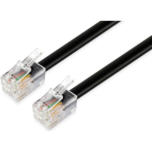 EQUIP 105102 TELEPHONE FLAT CABLE RJ-11 4P/4C MALE/MALE 3 M BLACK