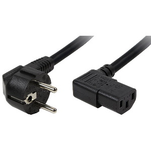 LOGILINK CP103 POWER CORD SWISS-IEC MALE - IEC-C13 FEMALE 90° ANGELED 2M BLACK