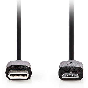 NEDIS CCGL60750BK10 USB 2.0 CABLE USB-C MALE - USB MICRO-B MALE 60W 1.00M BLACK