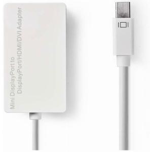 NEDIS CCGP37460WT02 MINI DISPLAYPORT MALE - DISPLAYPORT FEMALE+DVI-D 24+1-PIN FEMALE+HDMI 0.2M WHIT