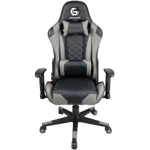 GEMBIRD GAMING PVC LEATHER CHAIR WITH PILLOWS BLACK GREY GC-03-BG