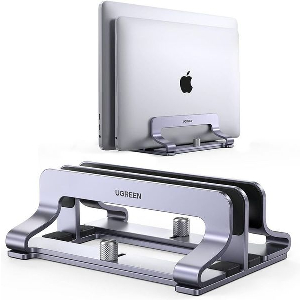 UGREEN LP258 VERTICAL STAND TWO FOR LAPTOP WITH THICKNESS 12MM - 26MM SILVER