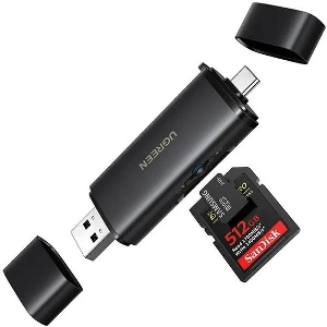UGREEN USB / TYPE-C CARD READER CM803 65024 SD/MICROSD BLACK