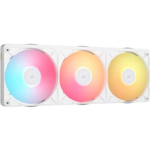CORSAIR ICUE LINK RX360 II UNIFIED FRAME RGB PWM PC FANS STARTER KIT + ICUE LINK SYSTEM HUB WHITE