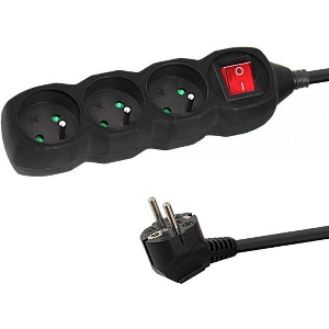 ESPERANZA ELK211K POWER STRIP 3 ΜΠΡΙΖΕΣ ΜΕ ΔΙΑΚΟΠΤΗ 3M BLACK