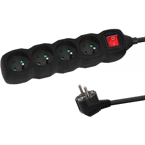ESPERANZA ELK213K POWER STRIP 4 ΜΠΡΙΖΕΣ ΜΕ ΔΙΑΚΟΠΤΗ 3M BLACK