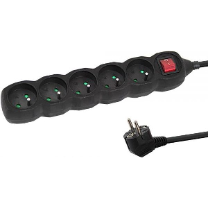 ESPERANZA ELK214K POWER STRIP 5 ΜΠΡΙΖΕΣ ΜΕ ΔΙΑΚΟΠΤΗ 1.5M BLACK