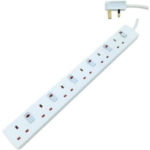EUROLAMP ΠΟΛΥΠΡΙΖΟ 6Θ UK 6 ΔΙΑΚΟΠΤΕΣ 3M 3X1,25MM ΠΡΟΣΤΑΣΙΑ ΕΠΑΦΩΝ 147-62314