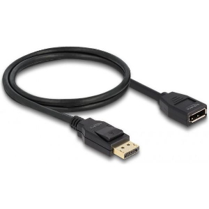 DELOCK CABLE DISPLAYPORT MALE - DISPLAYPORT FEMALE 1M ΜΑΥΡΟ (80001)