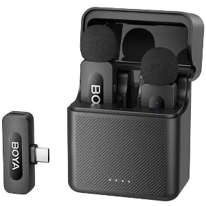 BOYA BY-V30 MOBILE WIRELESS MIC FOR ANDROID IPHONE (USB-C) 2 PERSON VLOG W CHARGING CASE 100M 36H