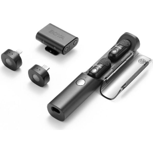 BOYA MAGIC - TYPE-C, LIGHTNING & 3,5MM, CAMERA RECEIVER WIRELESS MICROPHONE 2 TX + 3 RX + CHAR. CAS