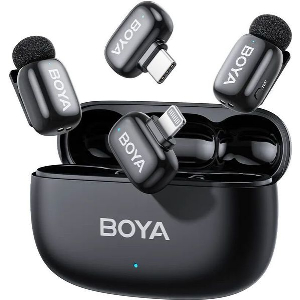 BOYA MINI 2 LIGHTNING & TYPE-C - 2,4GHZ 2MIC WIRELESS AI-ANC MIC W. CHARGING BOX MONO/STEREO/SAFETY