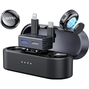 BOYALINK 3 - TYPE-C, LIGHTNING & 3,5MM AI-POWERED BUTTON WIRELESS MICROPHONE 2 TX + 1 RX + CHA. CAS