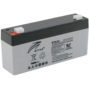 RITAR LEAD ACID BATTERY (RT632) AGM 6V / 3.2AH - 134 / 34 / 60 MM TERMINAL1