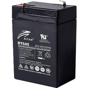 RITAR LEAD ACID BATTERY (RT645) AGM 6V / 4.5AH - 70 / 47 / 99MM TERMINAL1