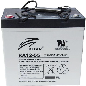 RITAR LEAD ACID BATTERY /FOR ELECTRIC CARTS/ (EV12-55) AGM 12V / 55AH -229 / 138 /211 MM