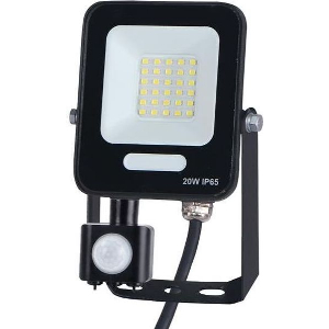 EUROLAMP ΠΡΟΒΟΛΕΑΣ LED 20W SMD ΜΕ ΠΕΡΙΣΤΡΕΦΟΜΕΝΟ ΑΝΙΧΝΕΥΤΗ ΚΙΝ ΜΑΥΡΟΣ IP54 4000K PLUS
